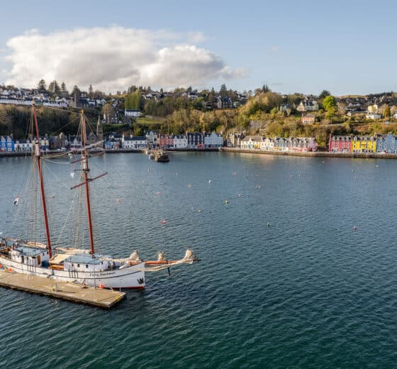 Flying Dutchman aerial anchored off Tobermory in Scotland