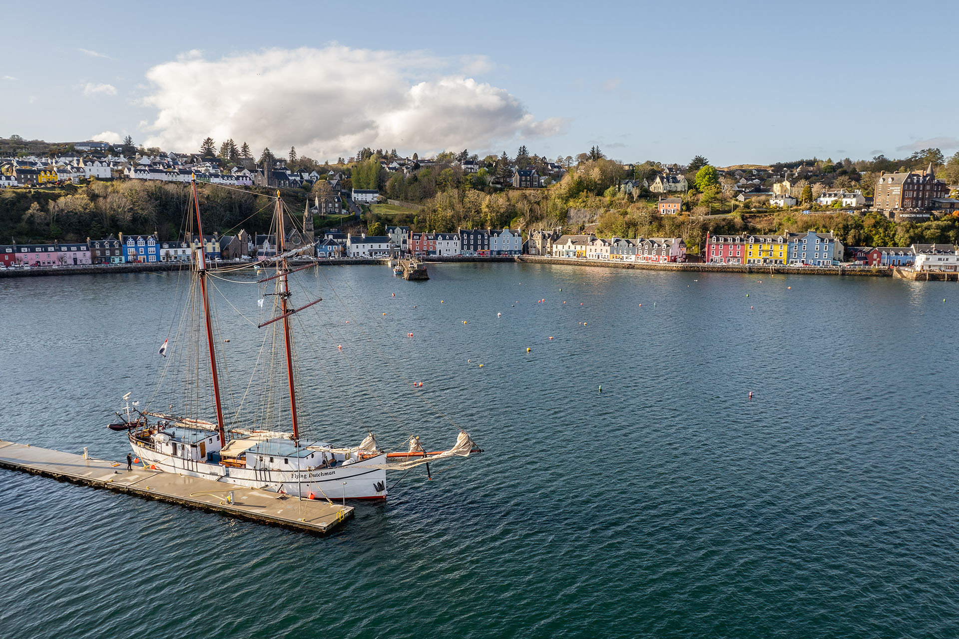 Flying Dutchman aerial anchored off Tobermory in Scotland