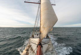 Flying Dutchman from the bowsprit under sail