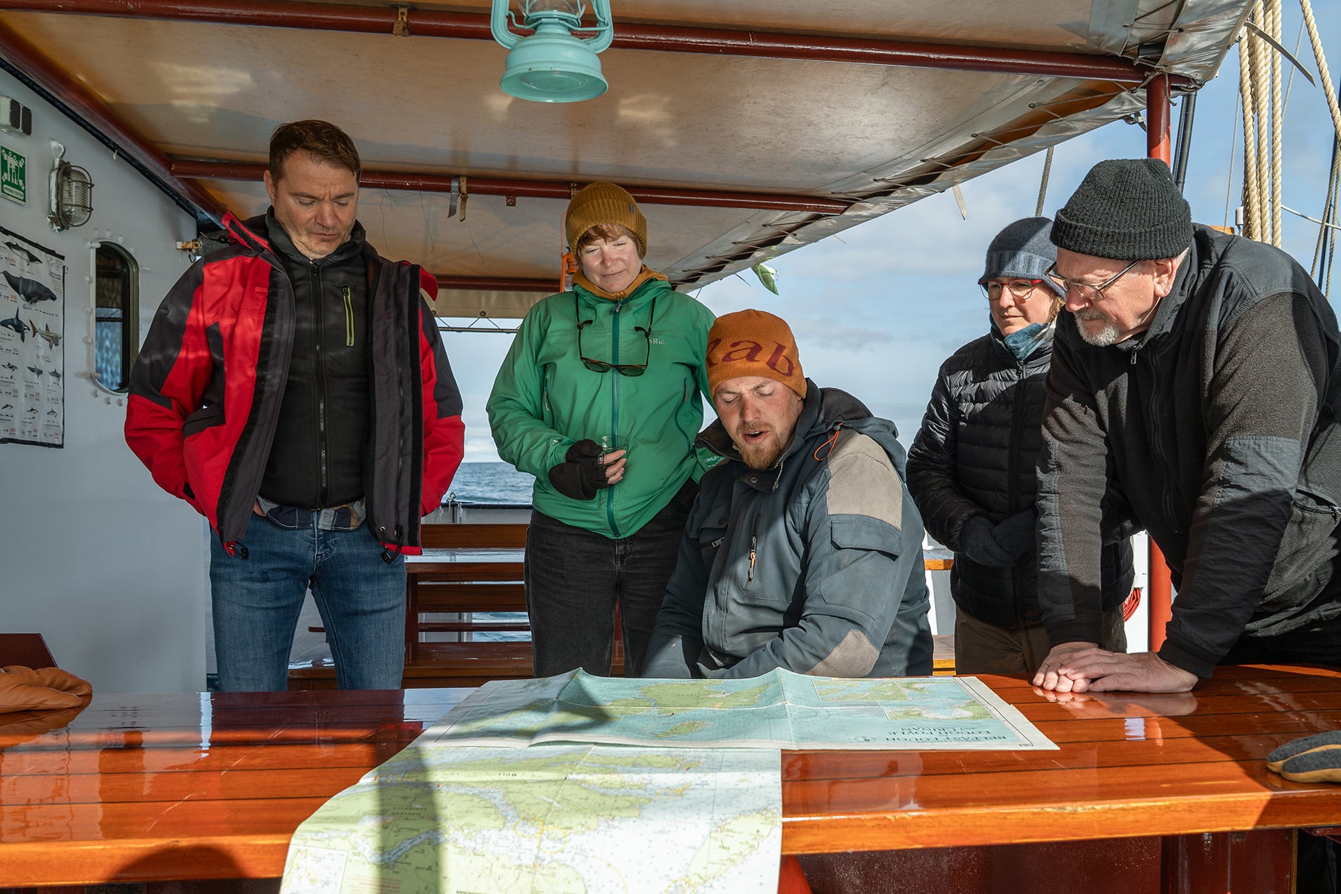 Flying Dutchman guests and skipper life onboard navigation in the Hebrides, Scotland