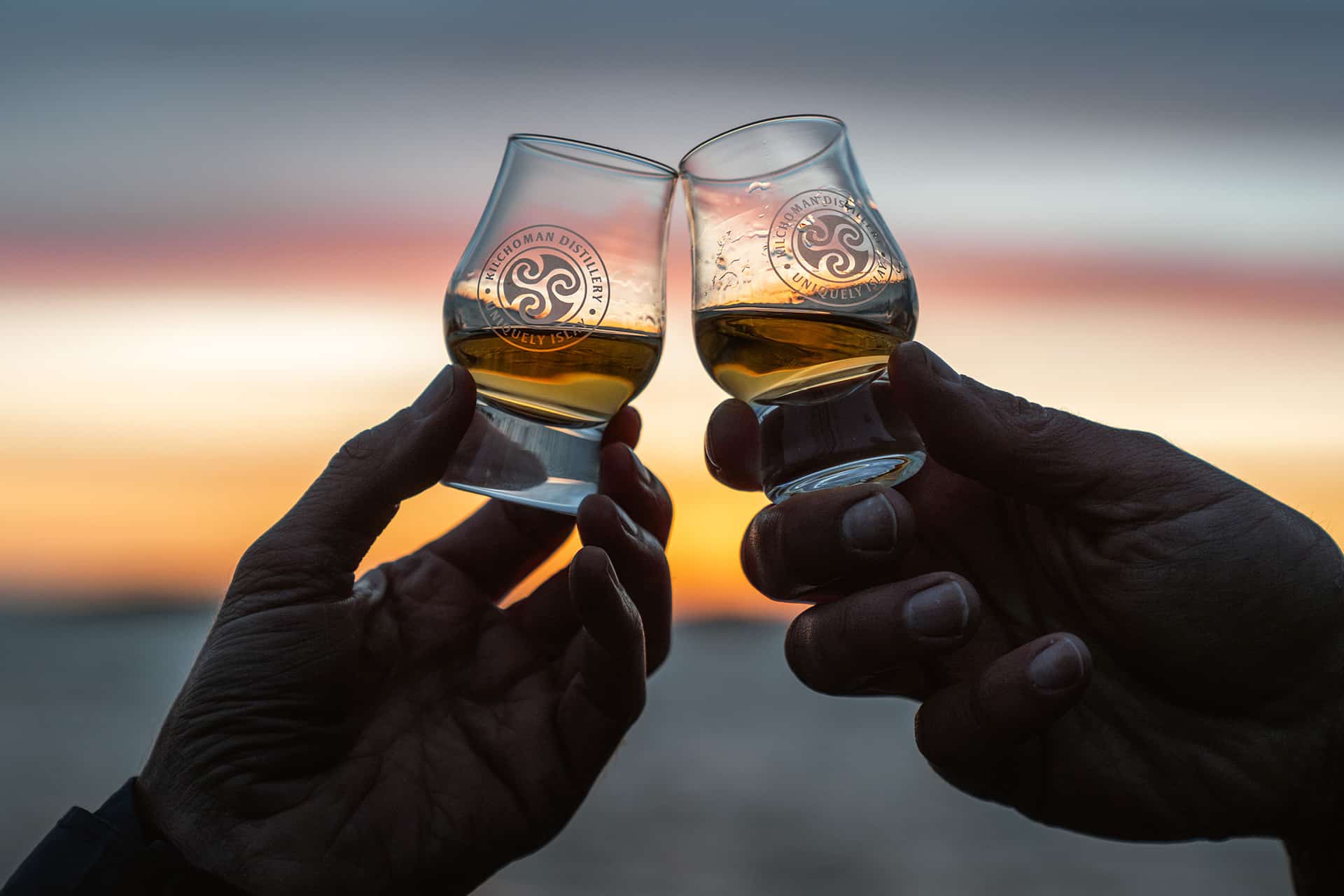Flying Dutchman guests toasting Scottish whisky Hebrides, Scotland