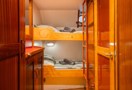 Flying Dutchman interior looking into twin cabin