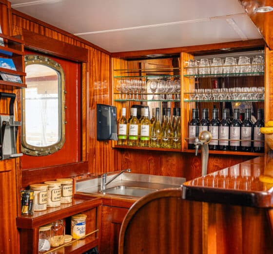 Flying Dutchman interior saloon bar onboard