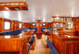 Flying Dutchman interior view of saloon onboard