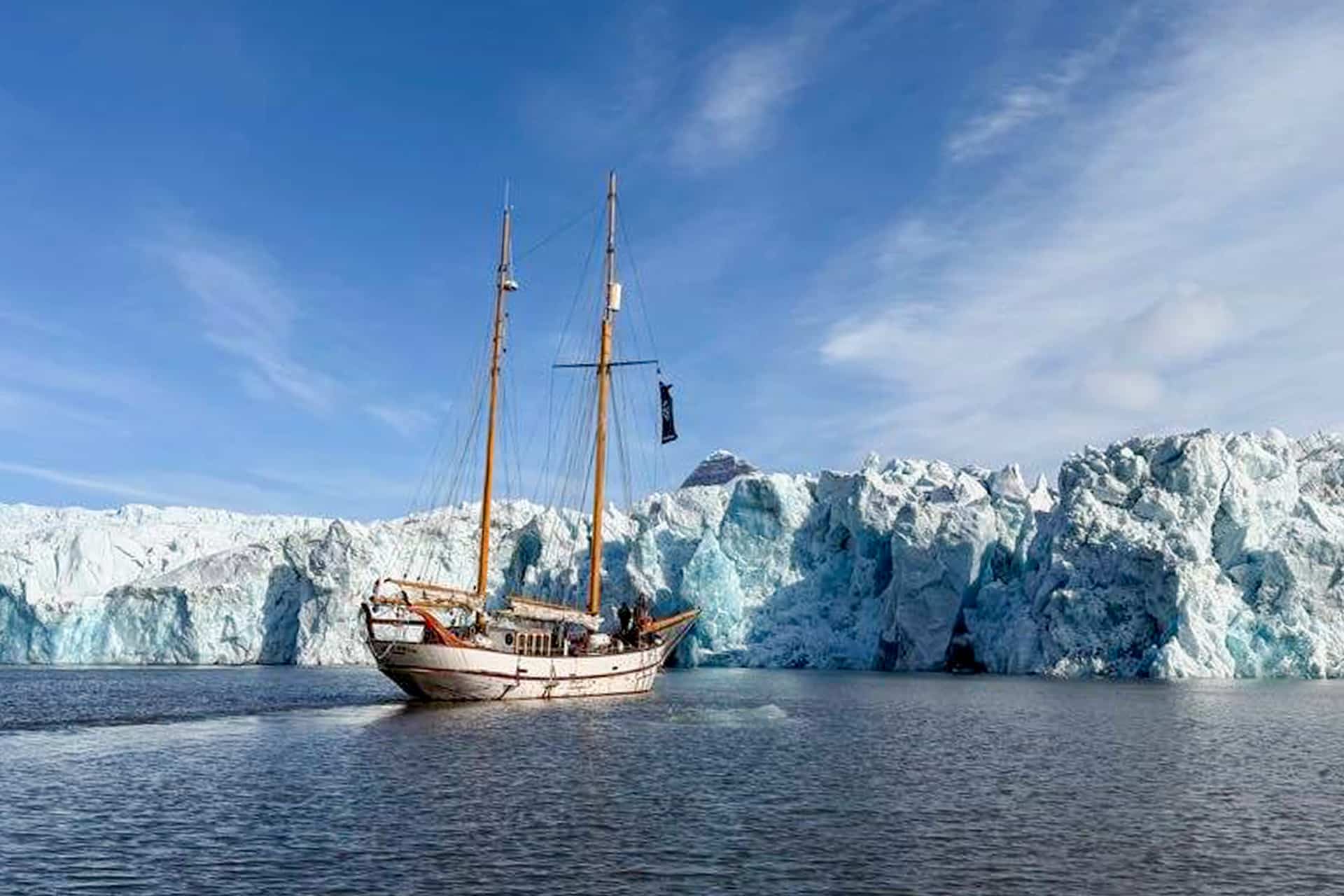 Goxsheim Svalbard anchored at fjord Arctic Circle Norway traditional boat