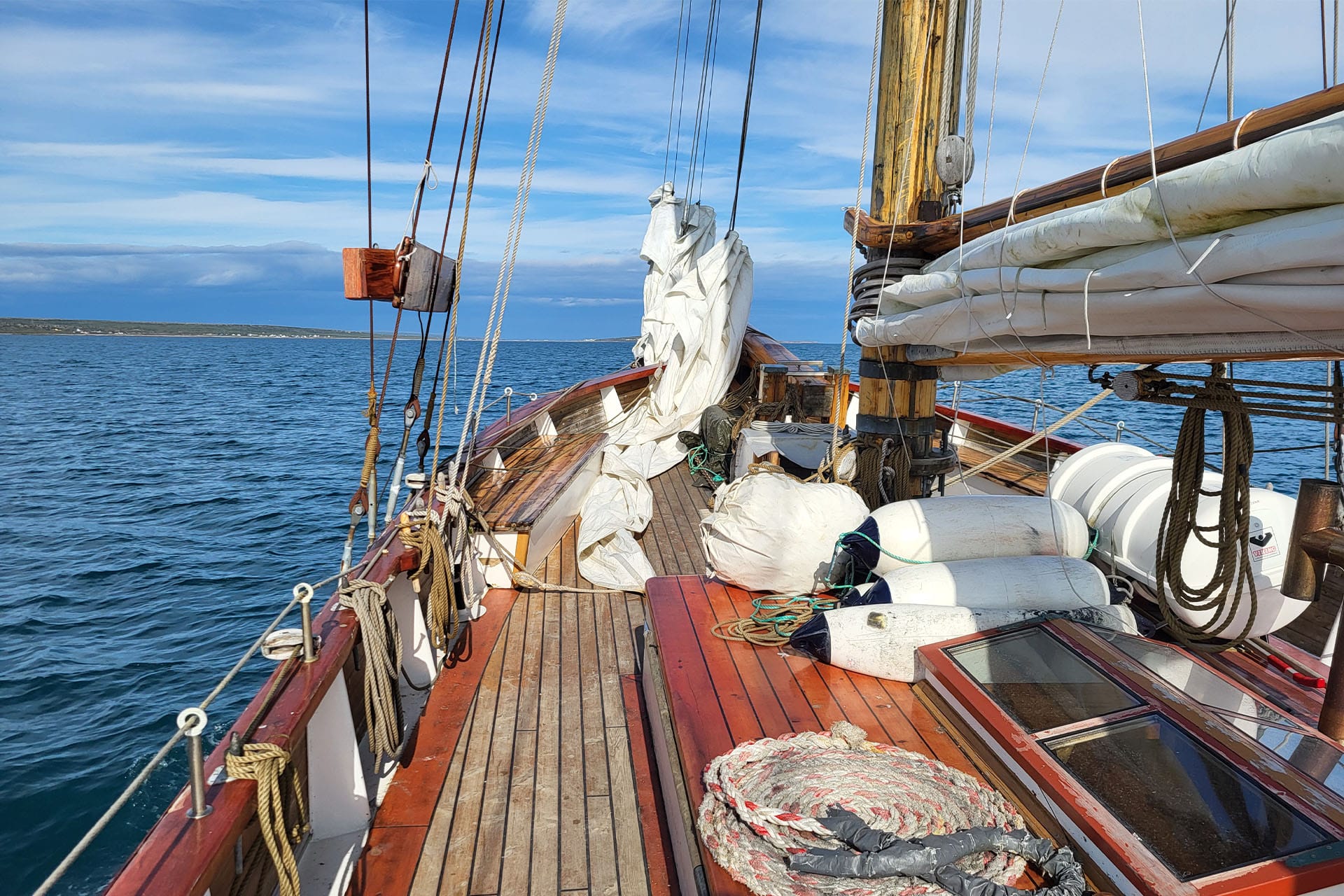Goxsheim on deck traditional boat