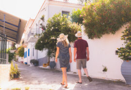Greece Saronic Poros Guests walking