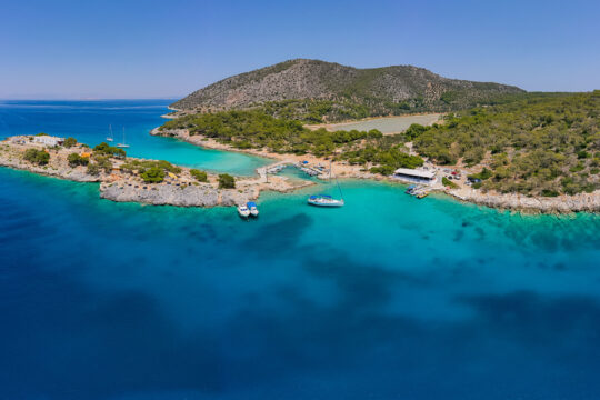 Greece anchorage Saronic