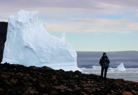 Guest exploring Greenland glacier