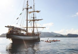 Guests kayaking Florette