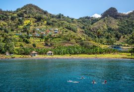 Guests swimming in the Caribbean Antigua Chronos Rhea