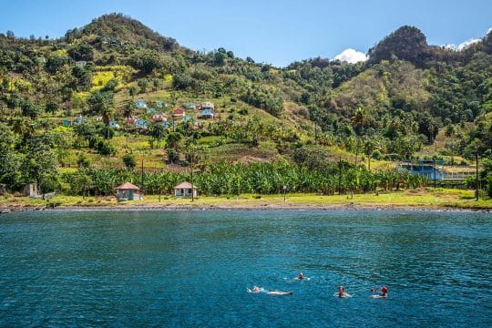 Guests swimming in the Caribbean Antigua Chronos Rhea
