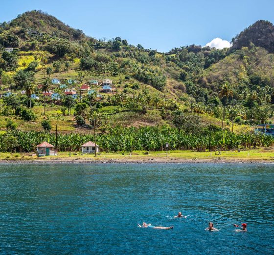 Guests swimming in the Caribbean Antigua Chronos Rhea