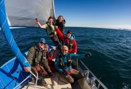 Happy guests sailing on board Valiente