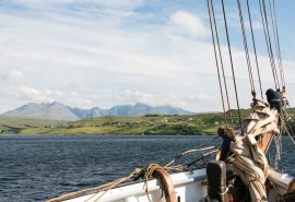 View of the scottish highlands Scotland sailing from a tall ship