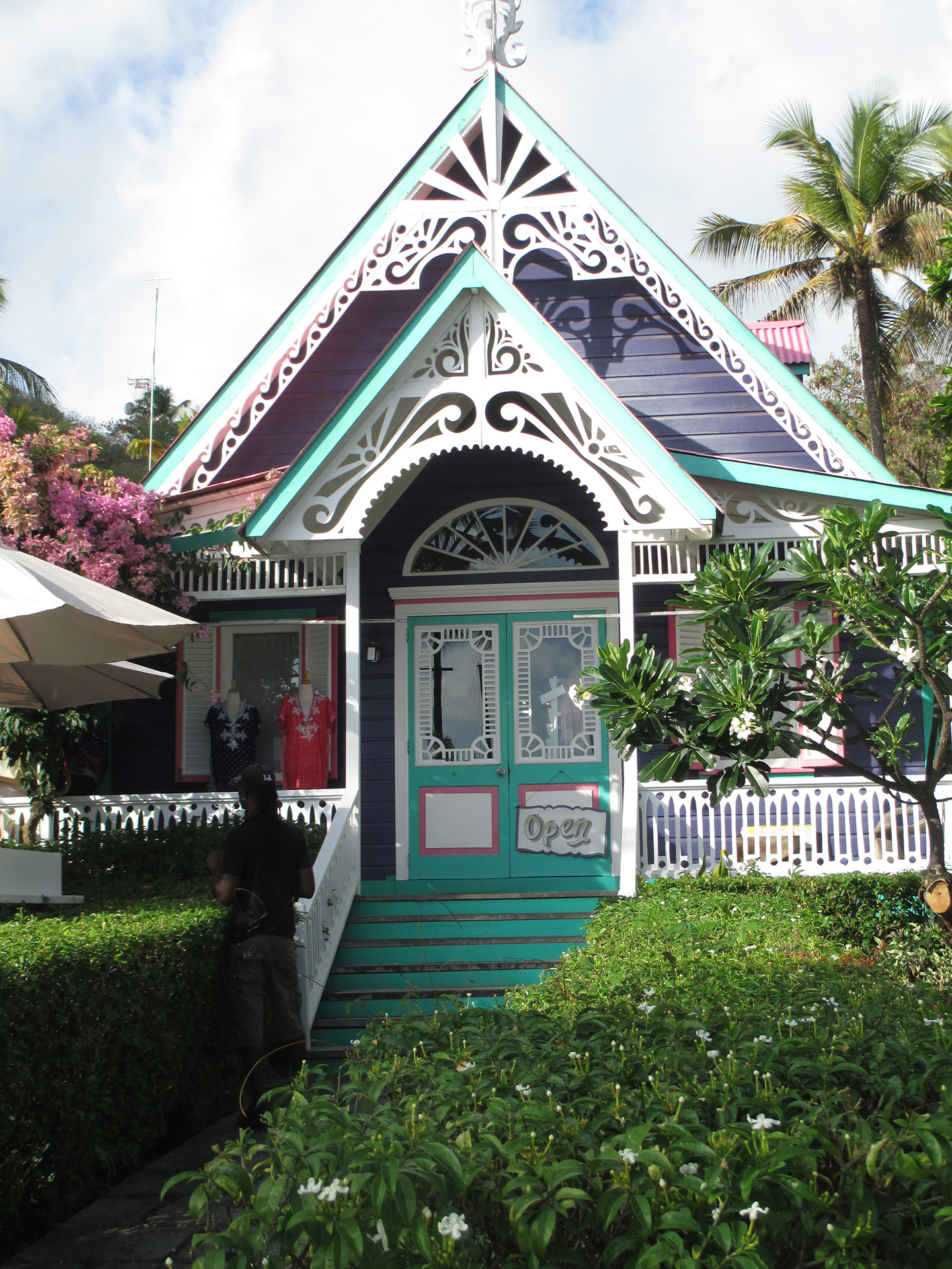 Colourful house on Mustique island