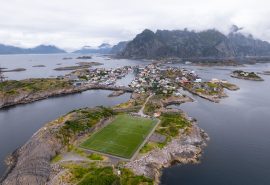 Humla Aerial view of Lofoten islands, Norway