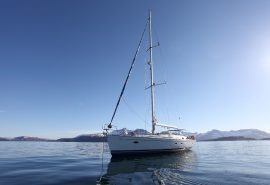 Humla anchored in blue skies Northern Norway