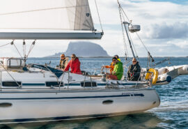 Humla guests sailing onboard yacht in Norway