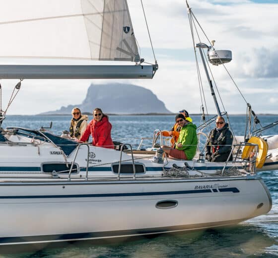 Humla guests sailing onboard yacht in Norway