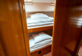 Humla onboard view of twin cabin below deck