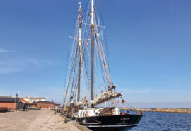 Iris tall ship alongside in baltic sea