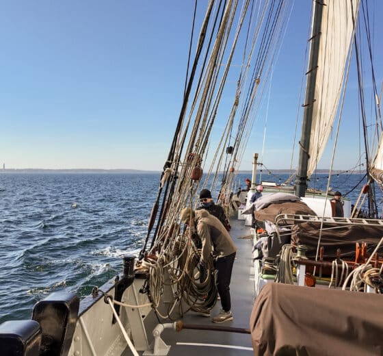 Iris view on deck underway sailing baltic sea
