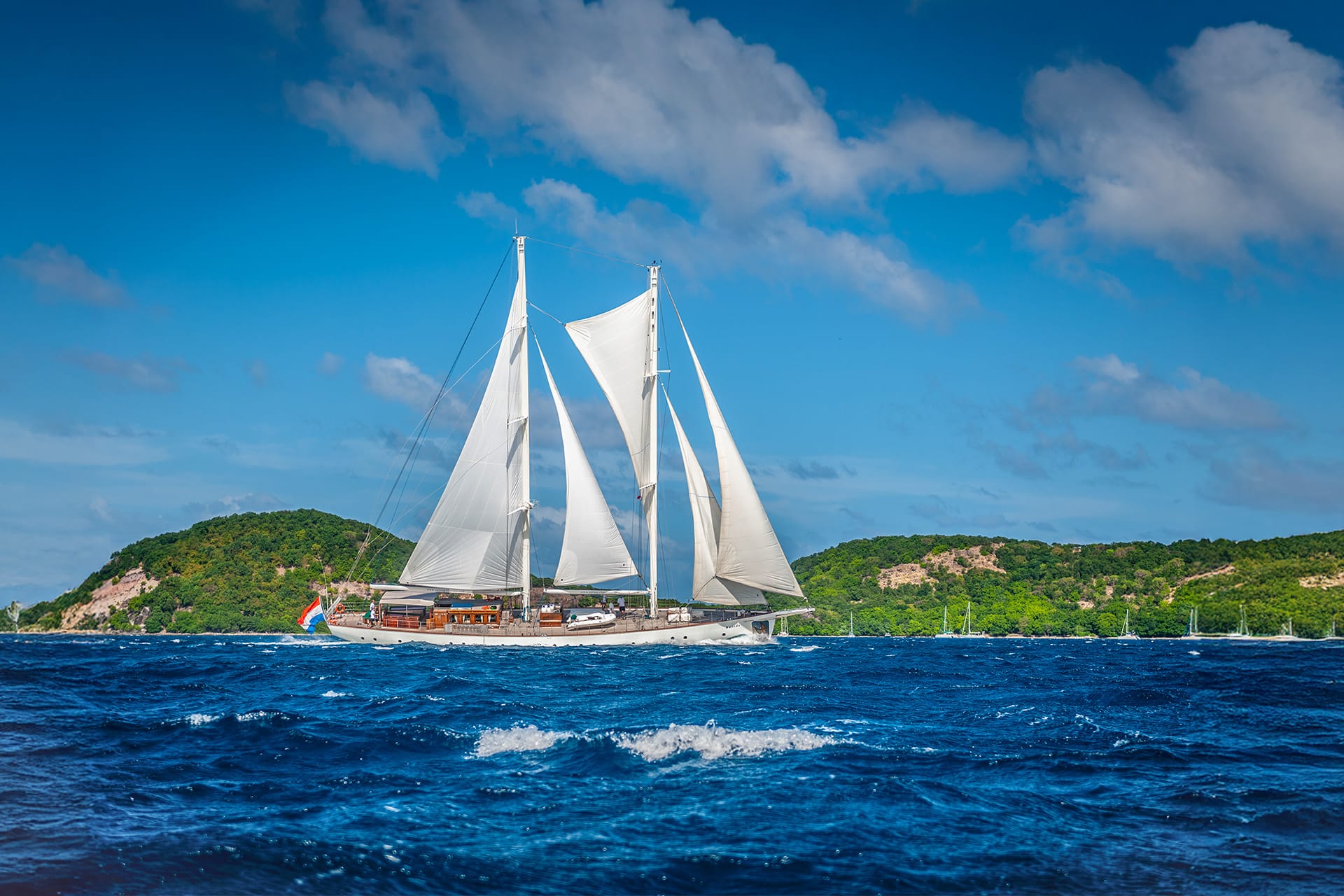 Kairos in full sail Caribbean homepage