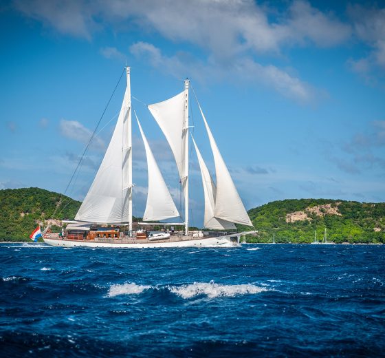 Kairos in full sail in the Caribbean