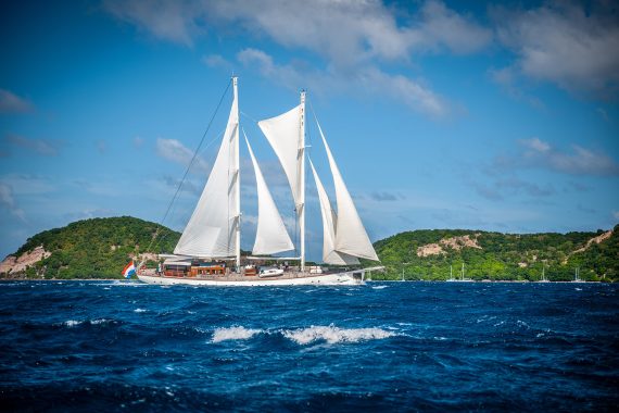Kairos in full sail in the Caribbean