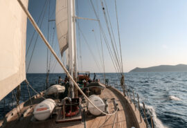 Kairos view on deck under sail