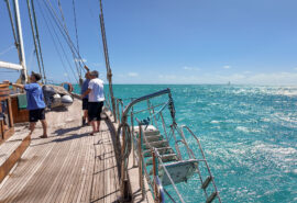 Kairos yacht on deck in BVIs British Virgin Islands