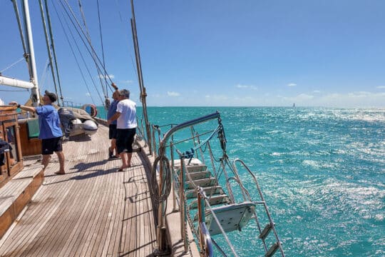 Kairos yacht on deck in BVIs British Virgin Islands