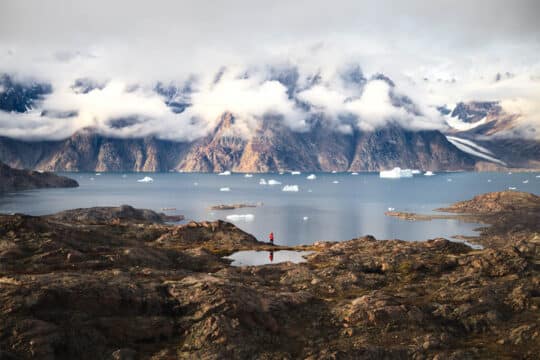 Linden guest ashore hiking in Arctic Greenland