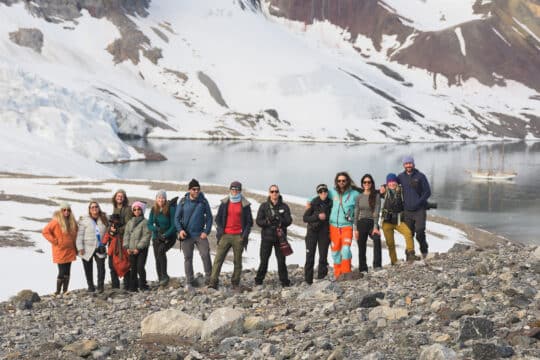 Linden guests on the shore of Arctic Greenland group shot