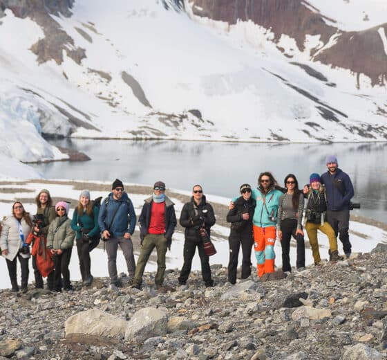 Linden guests on the shore of Arctic Greenland group shot