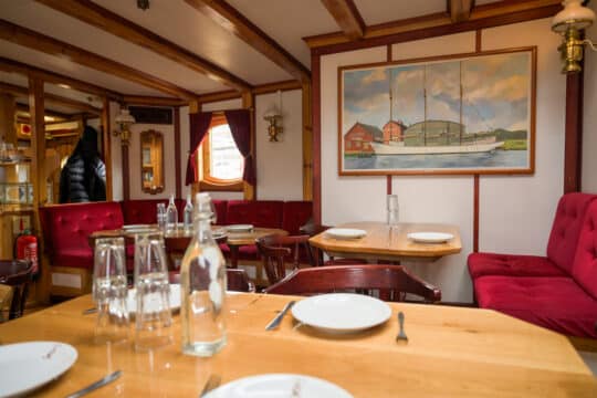 Linden tall ship below deck view from dining table saloon