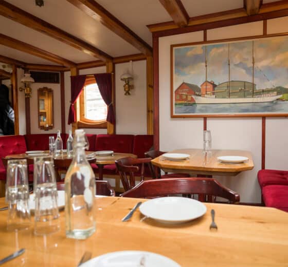 Linden tall ship below deck view from dining table saloon