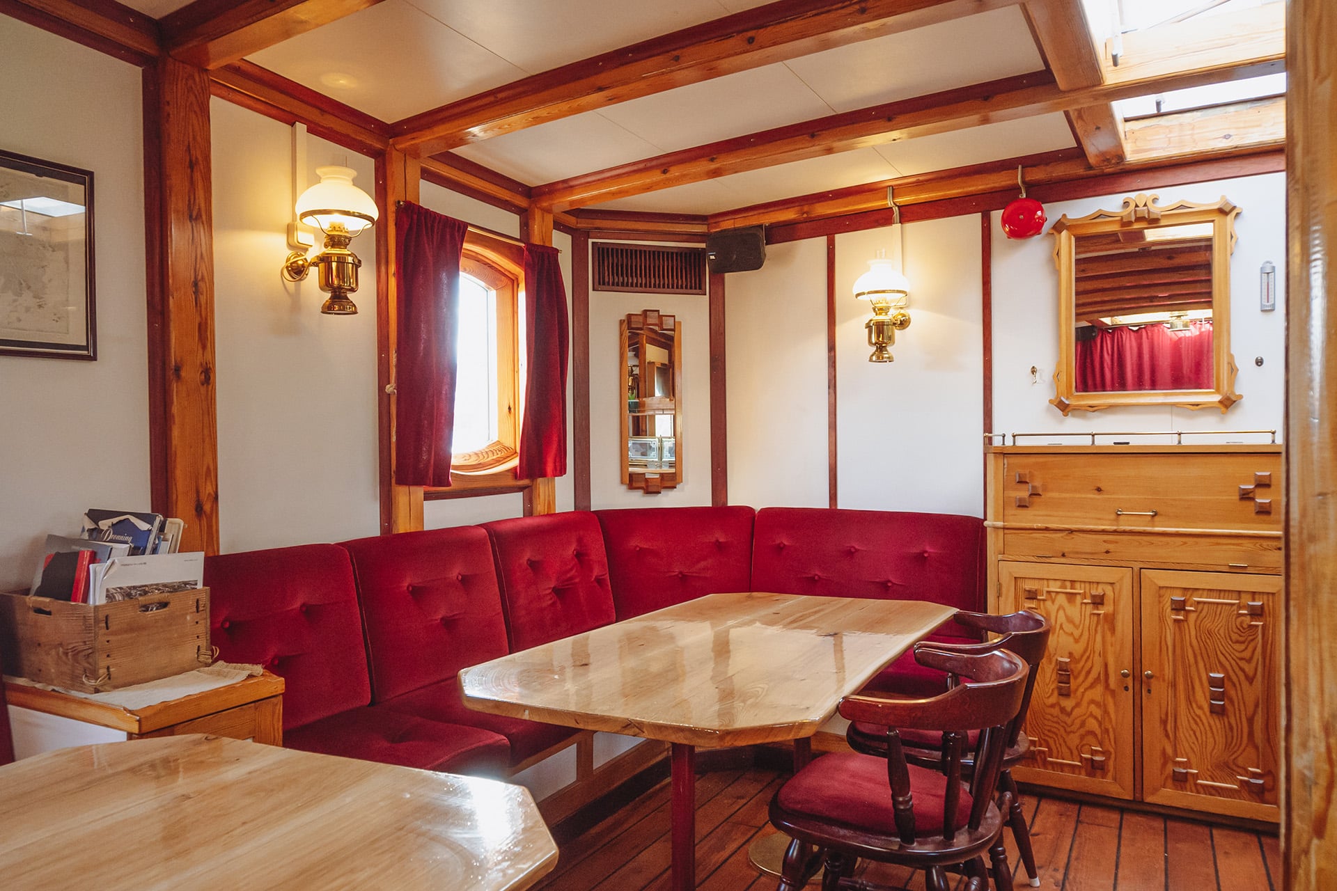 Linden tall ship interior below deck saloon