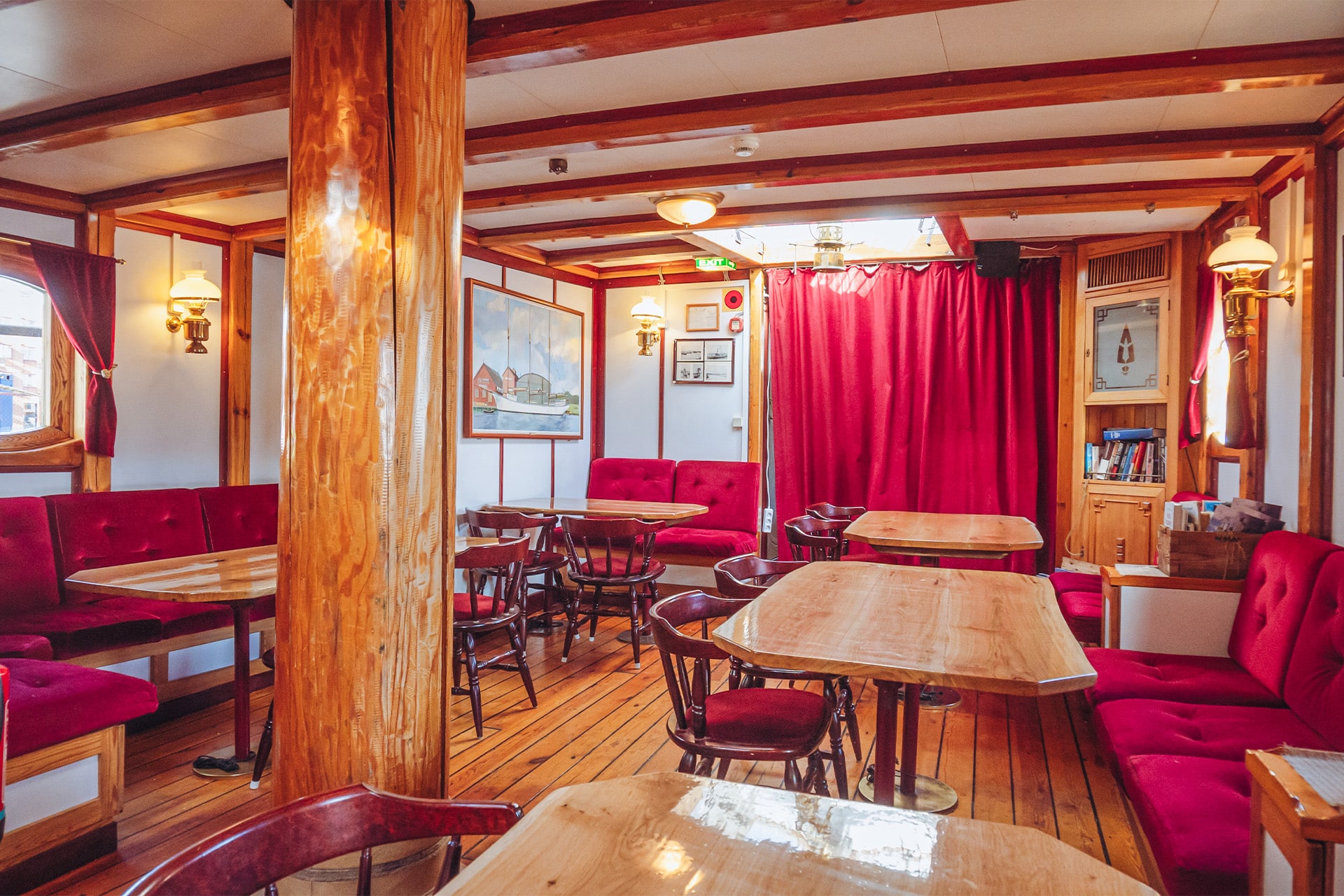 Linden tall ship interior below deck view of saloon