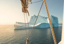 Linden view of iceberg Greenland arctic circle from onboard