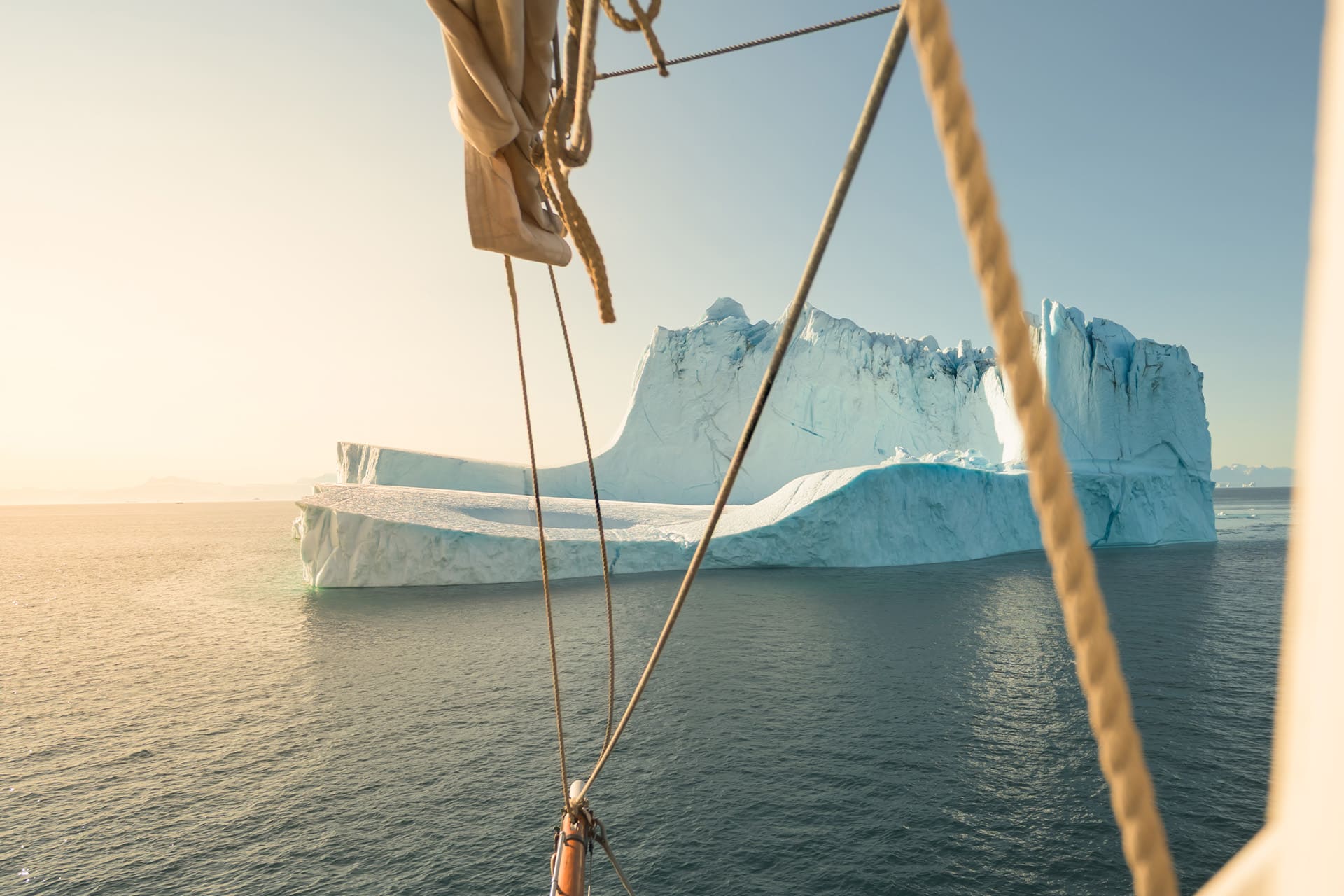Linden view of iceberg Greenland arctic circle from onboard