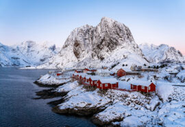 Lofoten islands Norway in winter sailing expedition