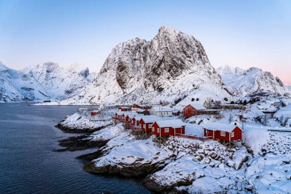 Lofoten islands Norway in winter sailing expedition