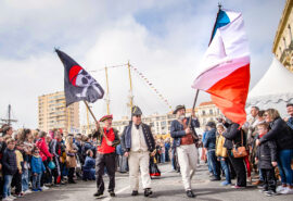 Maritime pirate procession at the escale à sète festival, France