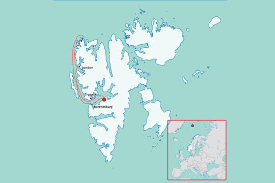 NO Map Svalbard in the footsteps of whalers
