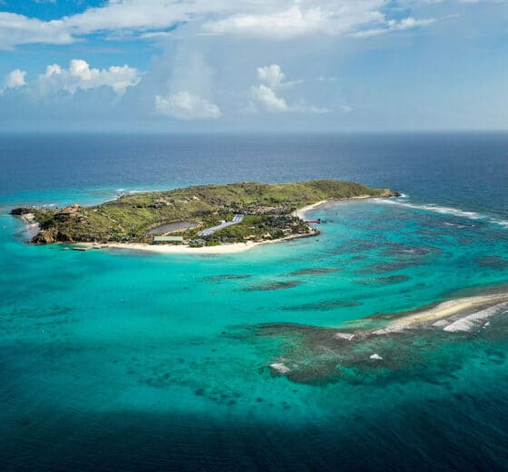 Necker Island aerial, British Virgin Islands, Caribbean BVI