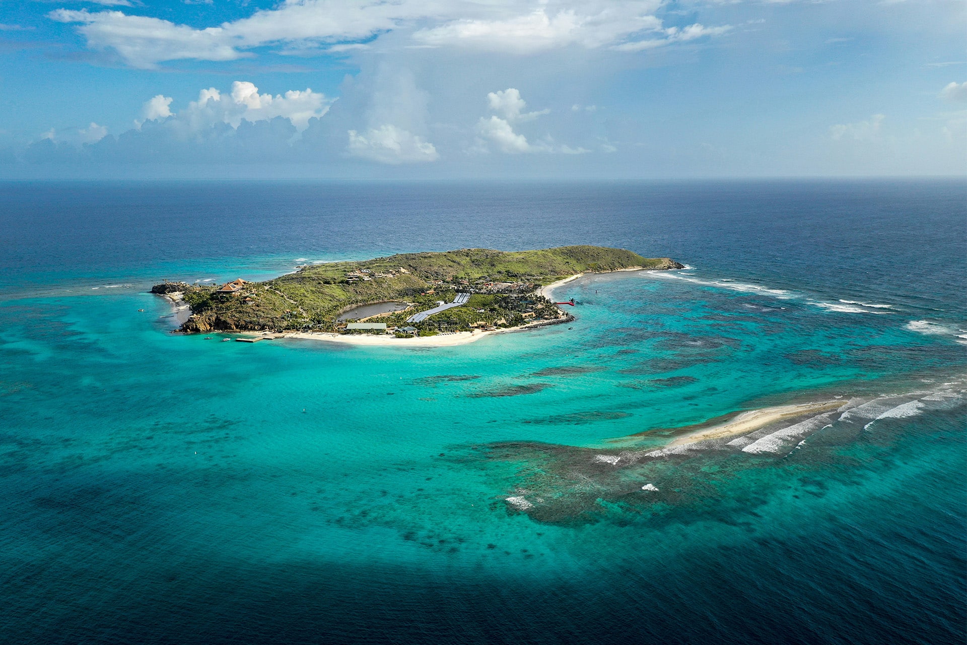 Necker Island aerial, British Virgin Islands, Caribbean BVI