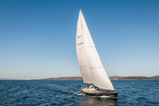 Noonmark VI adventure yacht sailing underway firth of clyde and hebrides