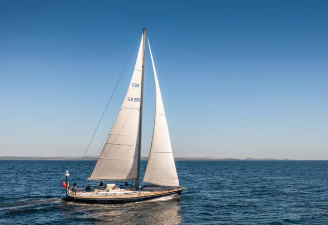 Noonmark VI adventure yacht sailing underway open sea Scotland